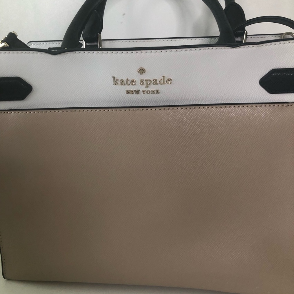 Kate Spade White and Tan Satchel